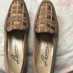 LAMARA Vintage Suede Chunky Heel Loafers